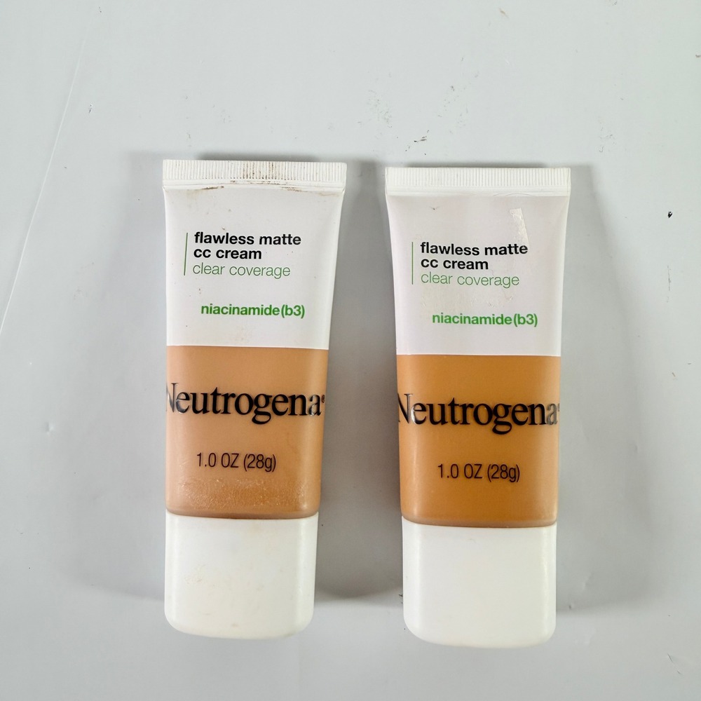 Neutrogena Clear Coverage CC Cream Lot of‎ 2 Ginger 7.5 & Fawn 5.0 Matte New